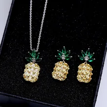 Yun ruo желтый циркон, камень Ananas серьги гвоздики S925 Серебряная булавка гипоаллергенная Женская мода ювелирные изделия креативный подарок Прямая