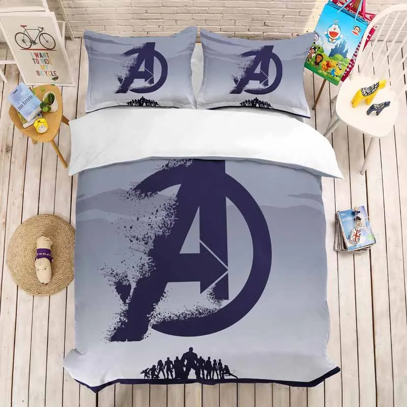 Мстители Железный человек 3D beding набор Marvel супер герой пододеяльники наволочки одеяла постельные принадлежности Капитан Marvel - Цвет: 8