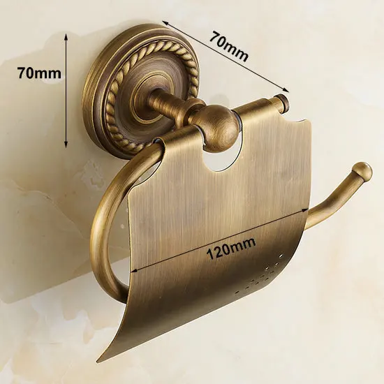 Античная латунь Бумага держатели Настенные Аксессуары для ванной комнаты бумажная полка 04PH