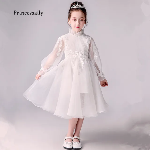 long sleeve ivory flower girl dresses