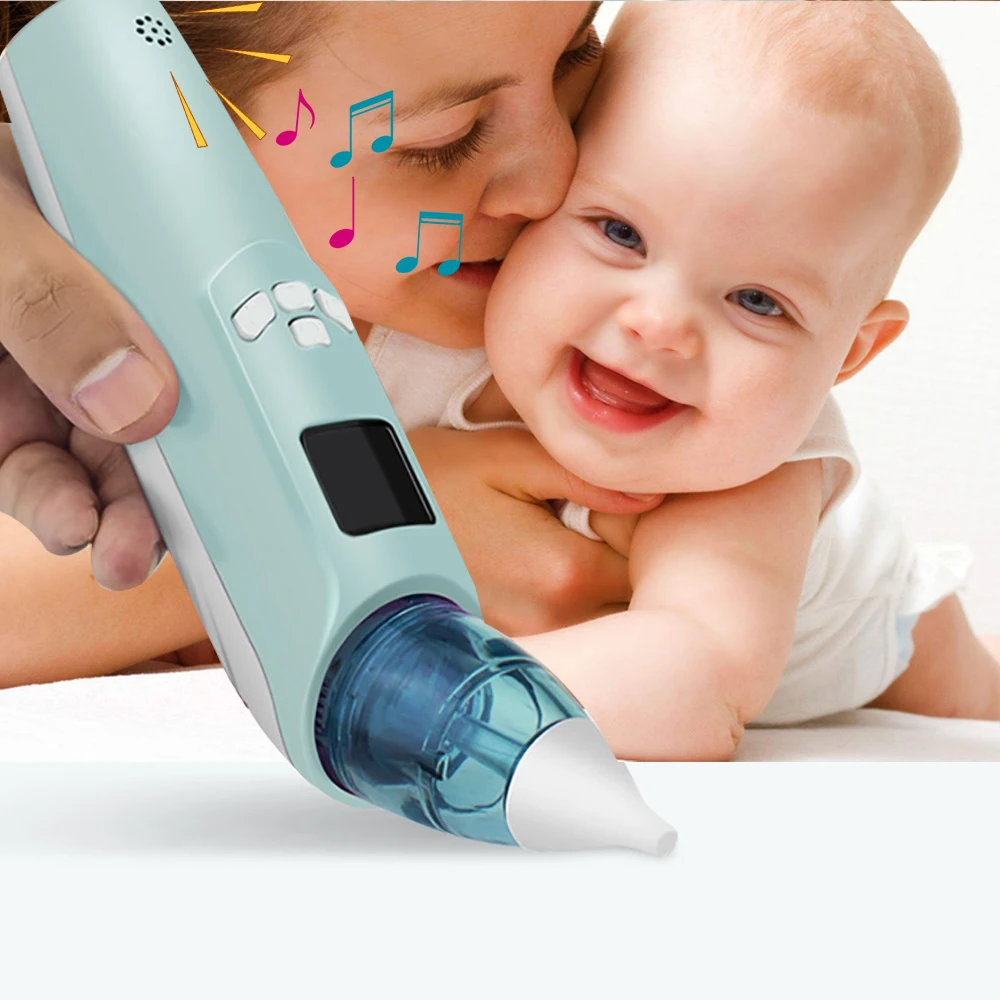

2018 New Baby Care Infant Nasal Aspirator Safe Hygienic Adjustable Nose Snot Cleaner Suction With Music For Newborn Baby Toddler