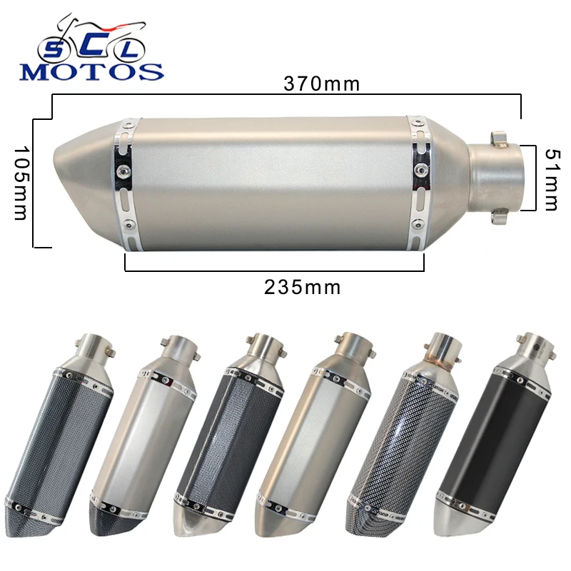 Koop Sclmotos 35 51mm Motorfiets Scooter ATV Akrapovic Uitlaat Pijp Escape Moto voor Honda CBR250 CB400 YZF FZ400 Z750 NINJA