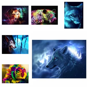 

5D DIY Animals Wolf Leopard Pattern Diamond Painting Art Drawing Crafts Embroidery Needlework for Home Wall Decor