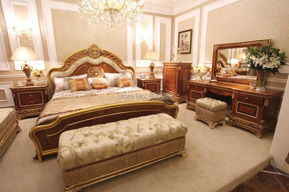 Bisini Luxury Solid Wood Design Bedroom Furniture Setin Bedroom Sets
