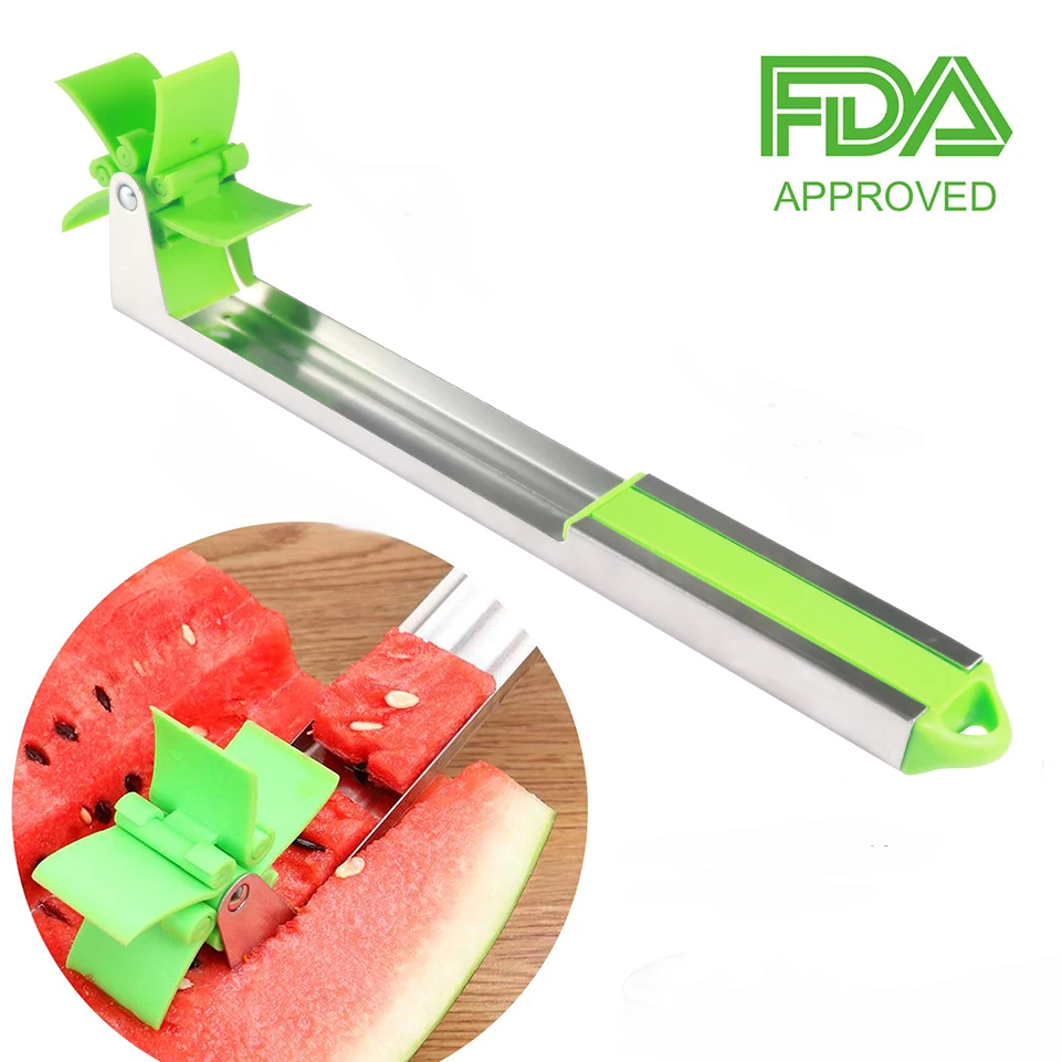 

Multifunctional Stainless Steel Watermelon Cut Fruit Dividers Cantaloupe Slicer Cut Artifact Fruit Cutter 25.5*3cm