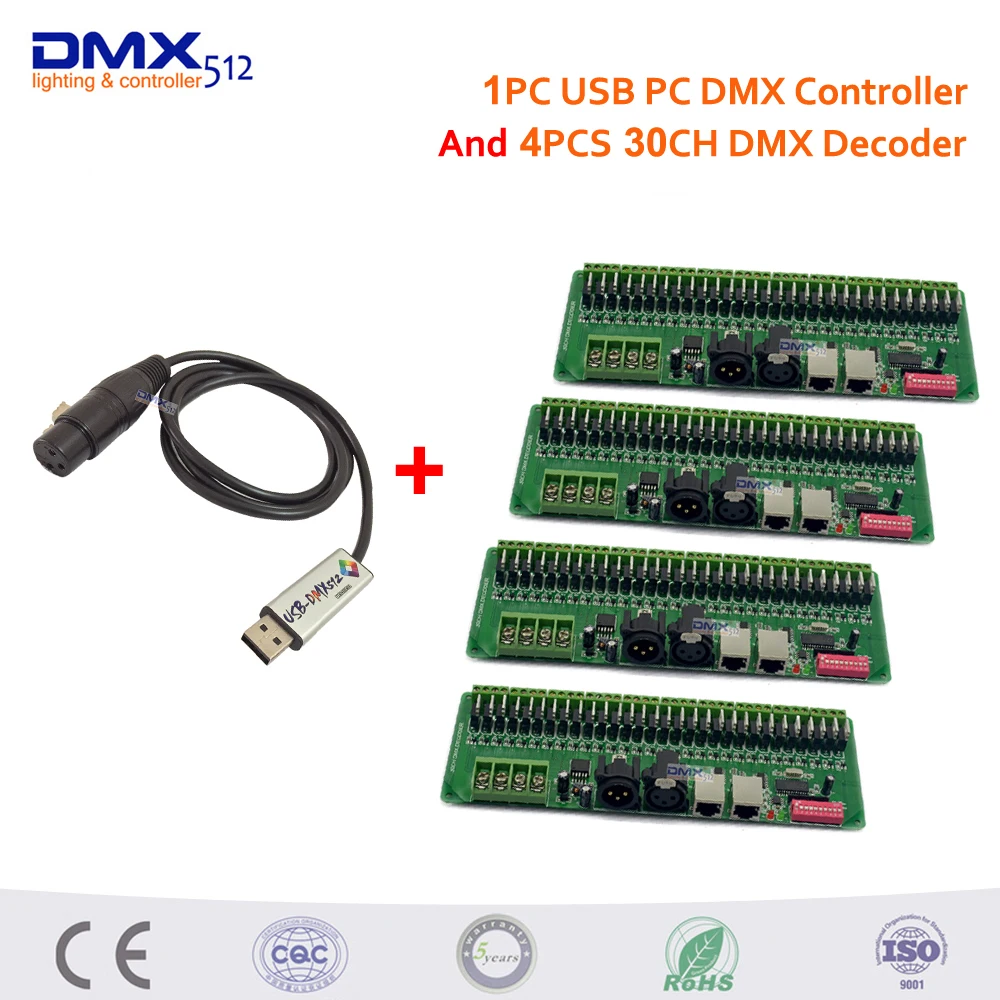 DHL Free shipping 1PC USB to DMX512 Interface Adapter Controller and 4pcs 30 channel DMX LED controller;dmx decoder& driver DHL Free shipping 1PC USB to DMX512 Interface Adapter Controller and 4pcs 30 channel DMX LED controller;dmx decoder& driver