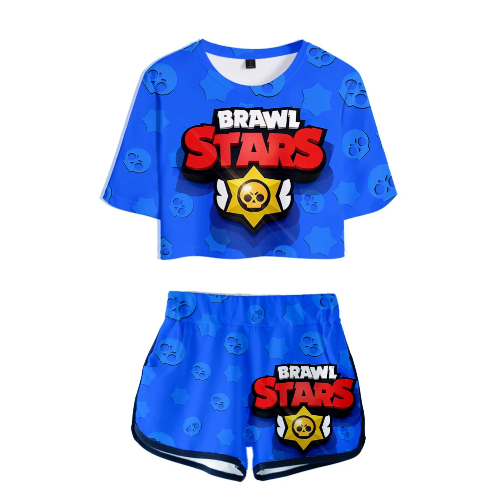 Women Outfits 2 Piece Women SETS BRAWL STARS Outfit 3D Print T-Shirt Women