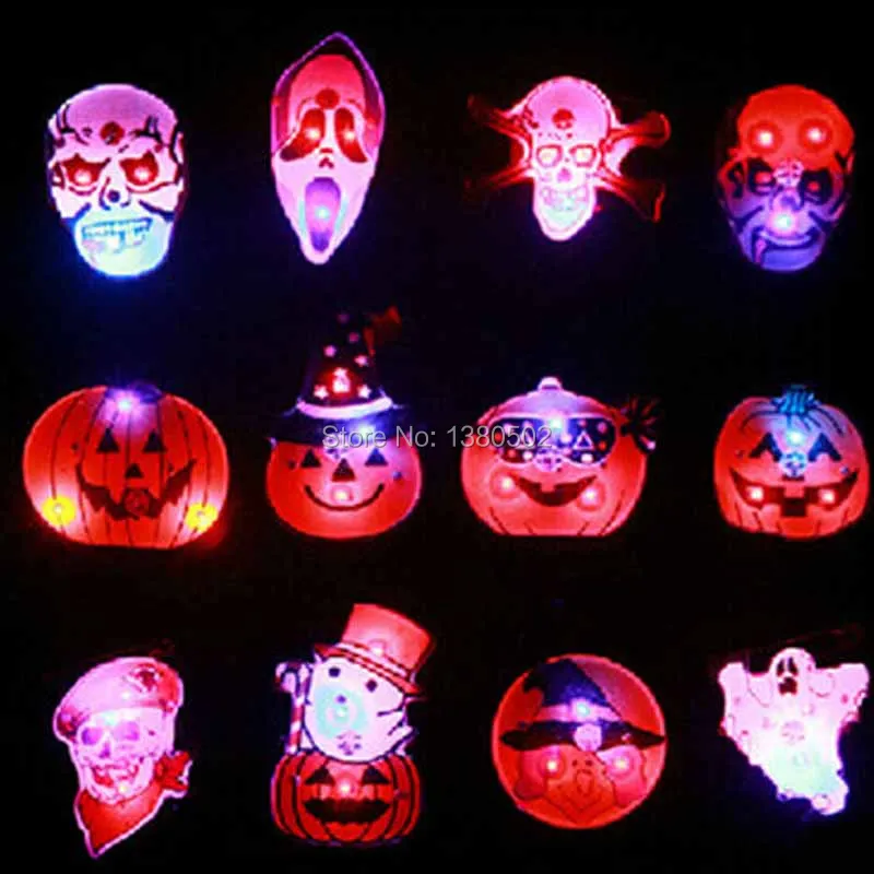 25 шт/лот Хэллоуин украшения аксессуары светодиодный ночной фонарик значок для