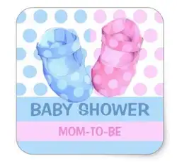 1.5 дюйма для близнецов пинетки Baby Shower подарок Стикеры