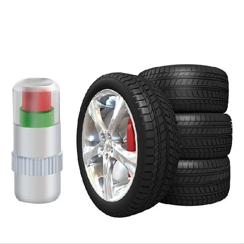 4PC Auto Tire Pressure Monitor Valve Stem Caps Sensor Indicator Alert