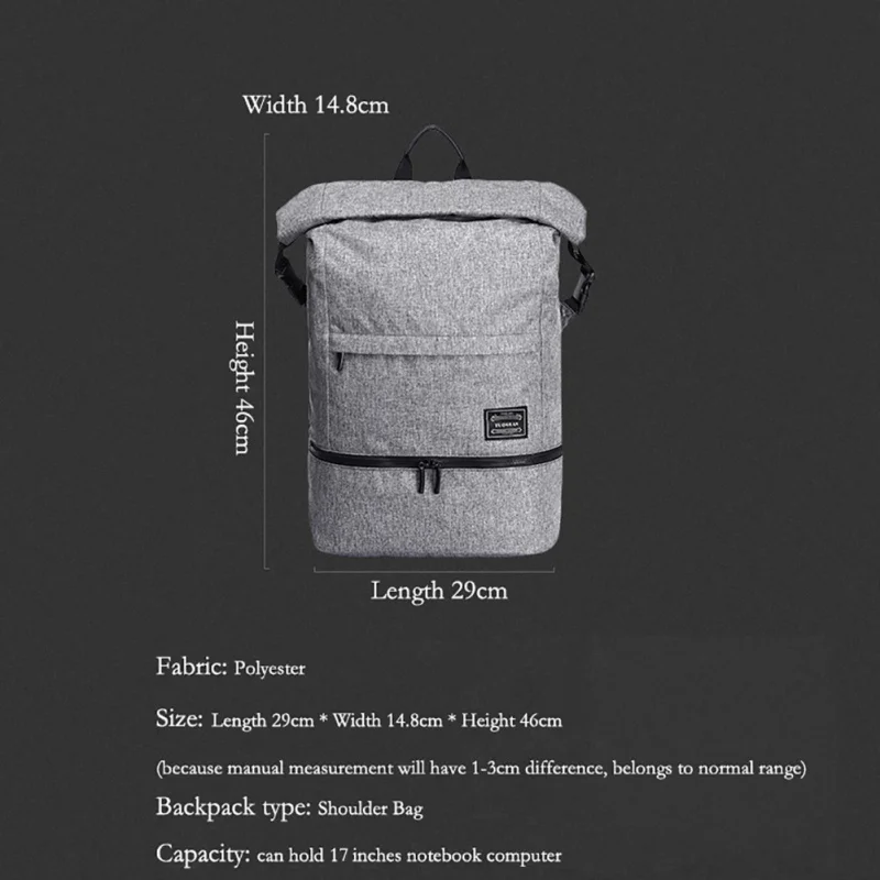 Мужской водонепроницаемый рюкзак с защитой от кражи, Большой Вместительный рюкзак для школы, для прогулок по городам, Походов, Кемпинга, сухой влажный разделительный рюкзак