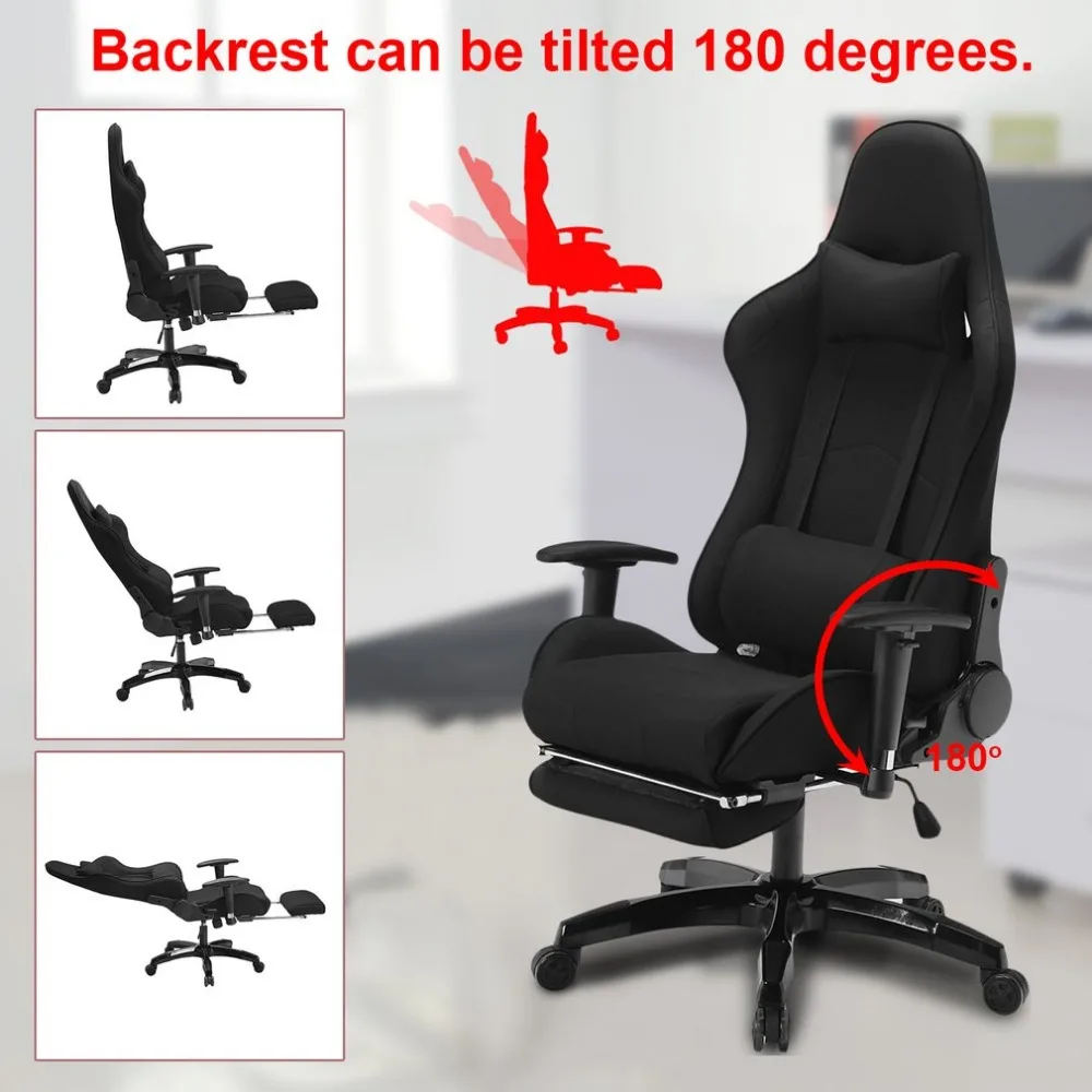 

Newest Ergonomic Reclining Racing Chair With Armrest Comfortable Executive Computer Chair Revolving Gaming Recliner