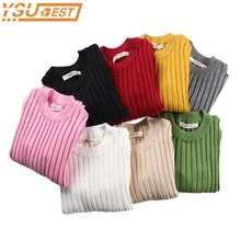 Свитера для маленьких девочек; однотонные свитера ярких цветов для мальчиков; новые осенние вязаные свитера для маленьких девочек; одежда для детей; пуловер для девочек