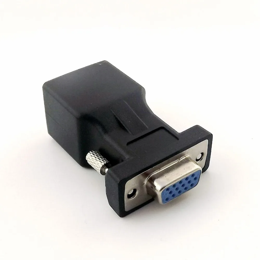 1х RJ45 Женский к DB15 серийный VGA конвертер Femal женскому удлинителю адаптер сетевой
