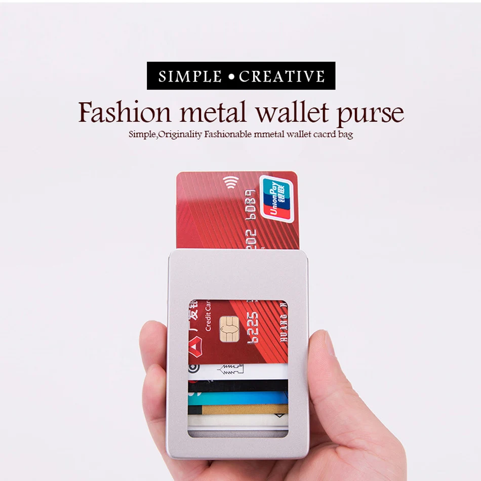 KEEBREAK rfid-держатель для кредитных карт, алюминиевый чехол для банковских и идентификационных карт, металлический автоматический кошелек с отделением для карточек, минималистичный