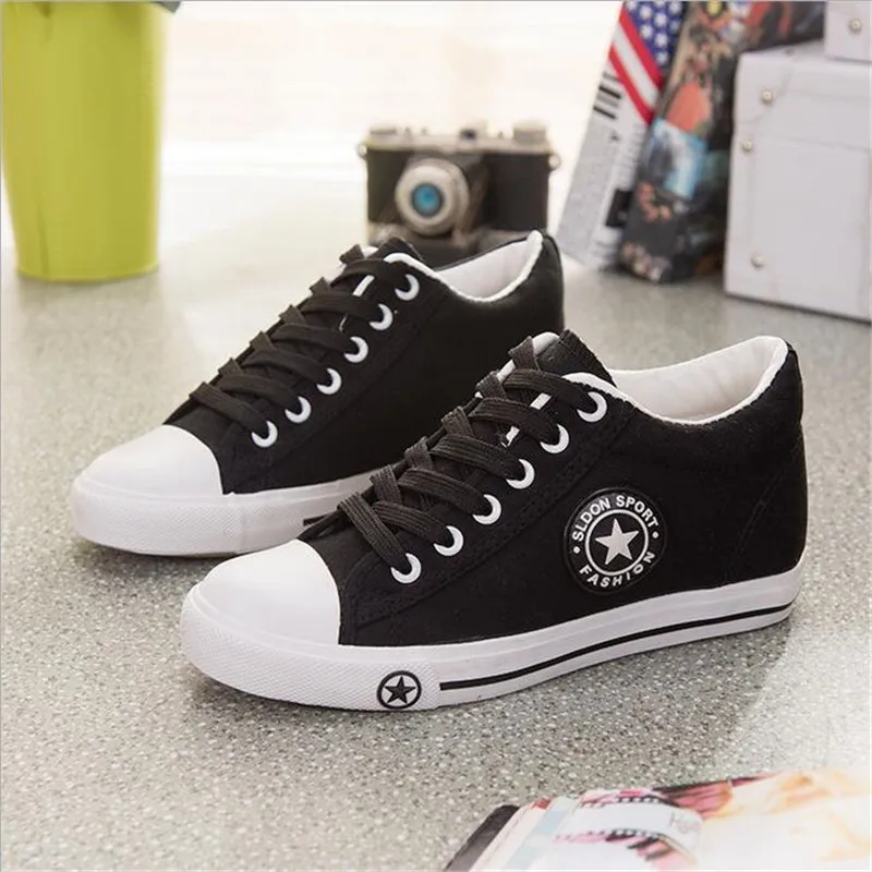 

Vulcanize Stars Shoes Women Wedges Sneakers Summer Basket Female Canvas Sneakers Ladies Casual White Shoes Tenis Zapatos Mujer
