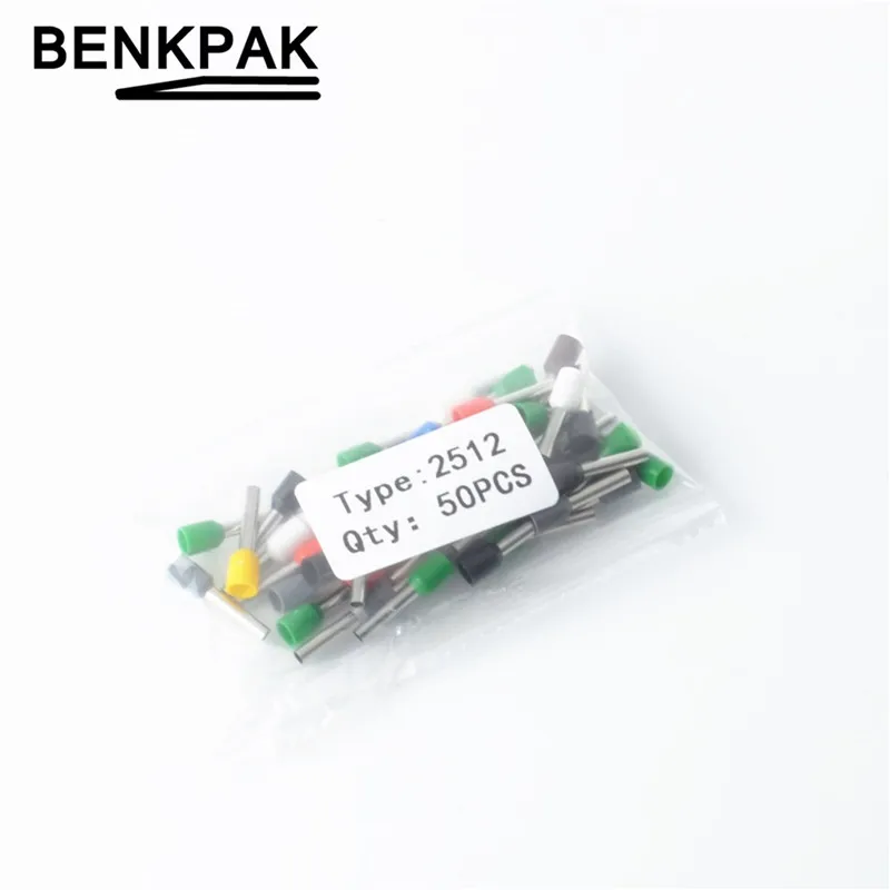 

50pcs E2512 Wire Copper Crimp Connector Insulated Cord Pin End Terminal