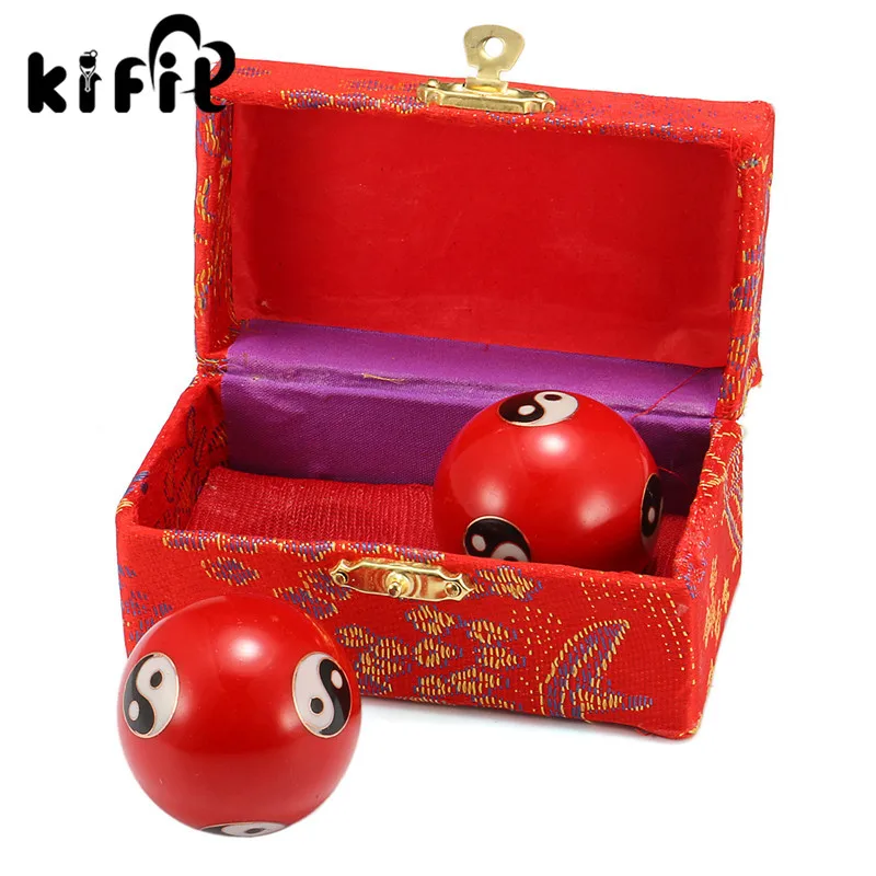 KIFIT портативный китайский здоровье ежедневное Упражнение снятие стресса шарики baoding релаксационная терапия Ying Yang ручные Мячи красный массажный инструмент