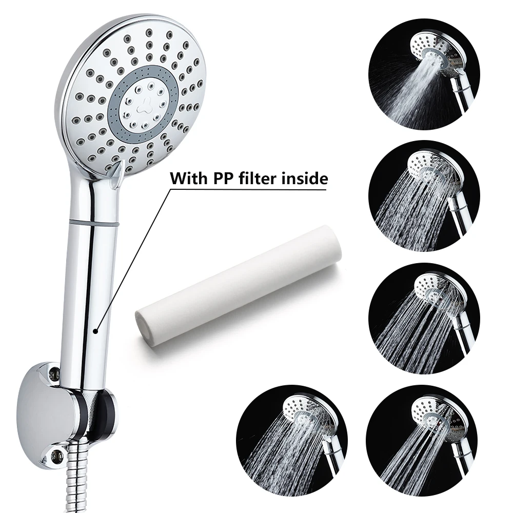 Filtered Shower Head High Pressure With Hose Rainfall Water Softener Hand 