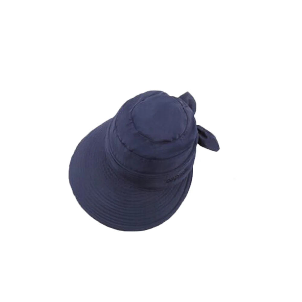 Полиэфирная женская шляпа Солнцезащитная широкополая шляпа для пляжа летний солнцезащитный щит УФ соломенная крышка защита сплошной цвет Солнцезащитная шляпа - Цвет: 1