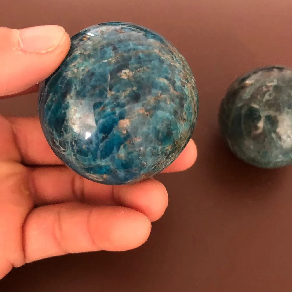 

1pcs Natural rare blue apatite crystal ball