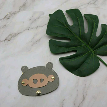 

design leather craft template cutter cute pig head design card holder wallet die cutter knife mould hand punch tool set 120x85mm