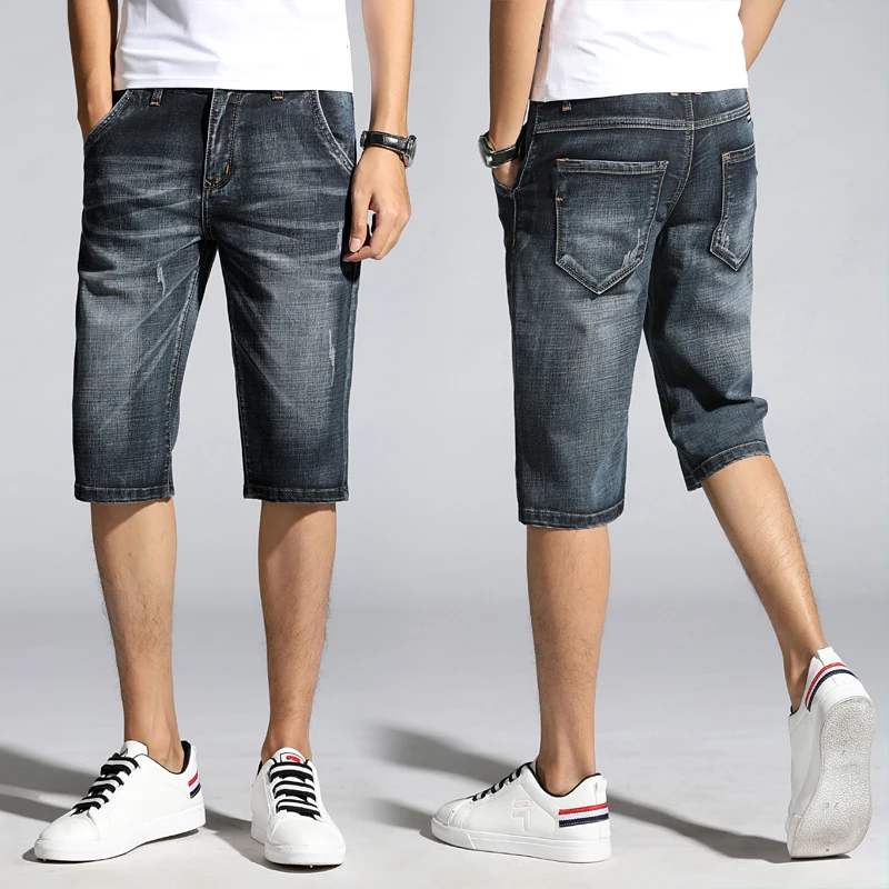 Шорты Korte Broek мужские джинсовые бриджи из хлопка и льна короткие брюки