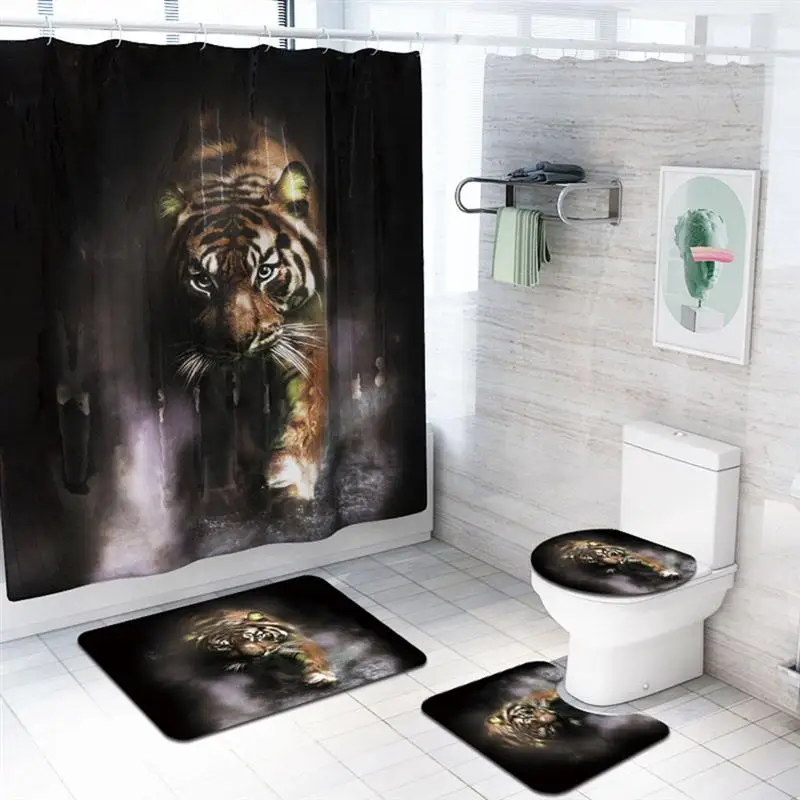 3pcs Bathroom Pedestal Mat Kit Comfortable Skidproof Water