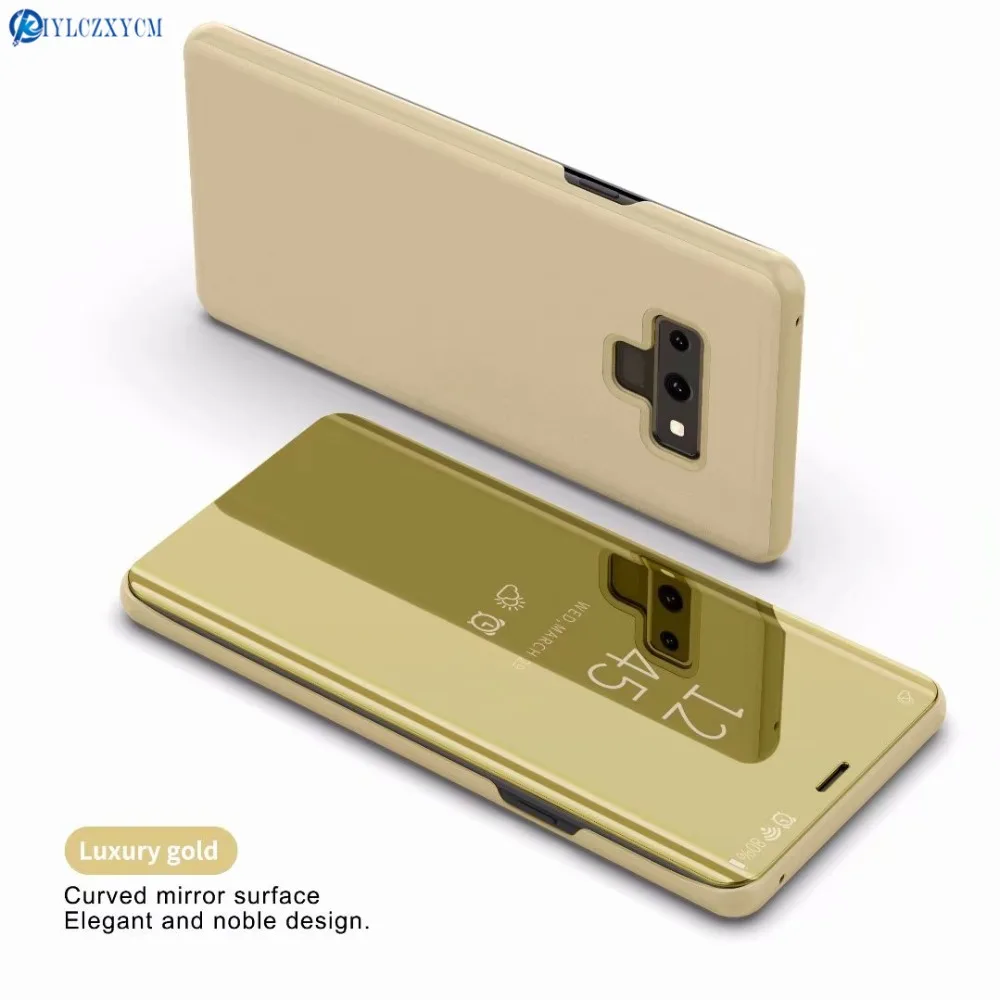 KIYLCZXYCM For Galaxy Note 9 Case Stand Flip Smart Plating Mirror Cases Cover Samsung note Leather Phone Capa Para | Мобильные