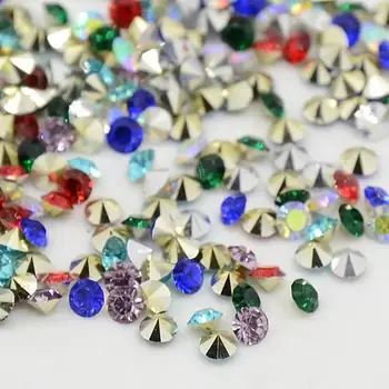 

grade aaa pointed back resin rhinestones, Charming shape, mixed color, 2.0mm