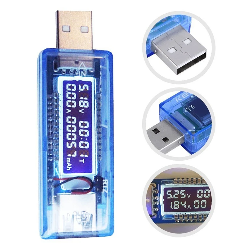 

USB Battery Charger Tester 3-9V 3A Voltage Current Detector Ampere Meter Charge Doctor LCD Mobile Cell Phone Power Monitor