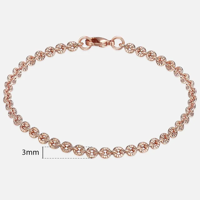 20cm Bracelets For Women Men 585 Rose Gold Curb Snail Foxtail Venitian Link Chains Bracelet on hand Fashion Jewelry Gifts CBB1 GB395
