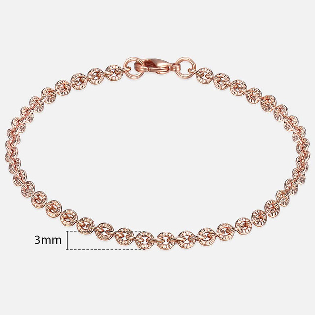 Bracelets For Women Men 585 Rose Gold Curb Snail Foxtail Venitian Link Chains Bracelet on hand Fashion Jewelry Gifts CBB1