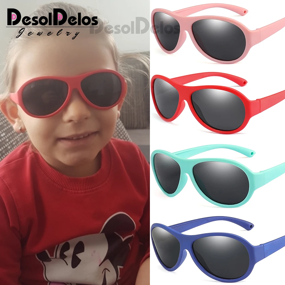 Детские солнцезащитные очки для детей от 2 до 11 лет, легкие гибкие очки для девочек и мальчиков, компьютерная оправа UV400 для безопасности ребенка, солнцезащитные очки D324