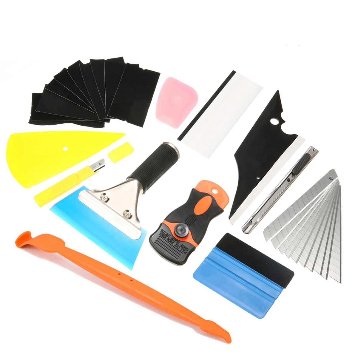 28pcs Car Window Tint Wrap Vinyl Film Apply Tool Kit Squeegee Scraper For Windows Mirrors Flat Surfaces