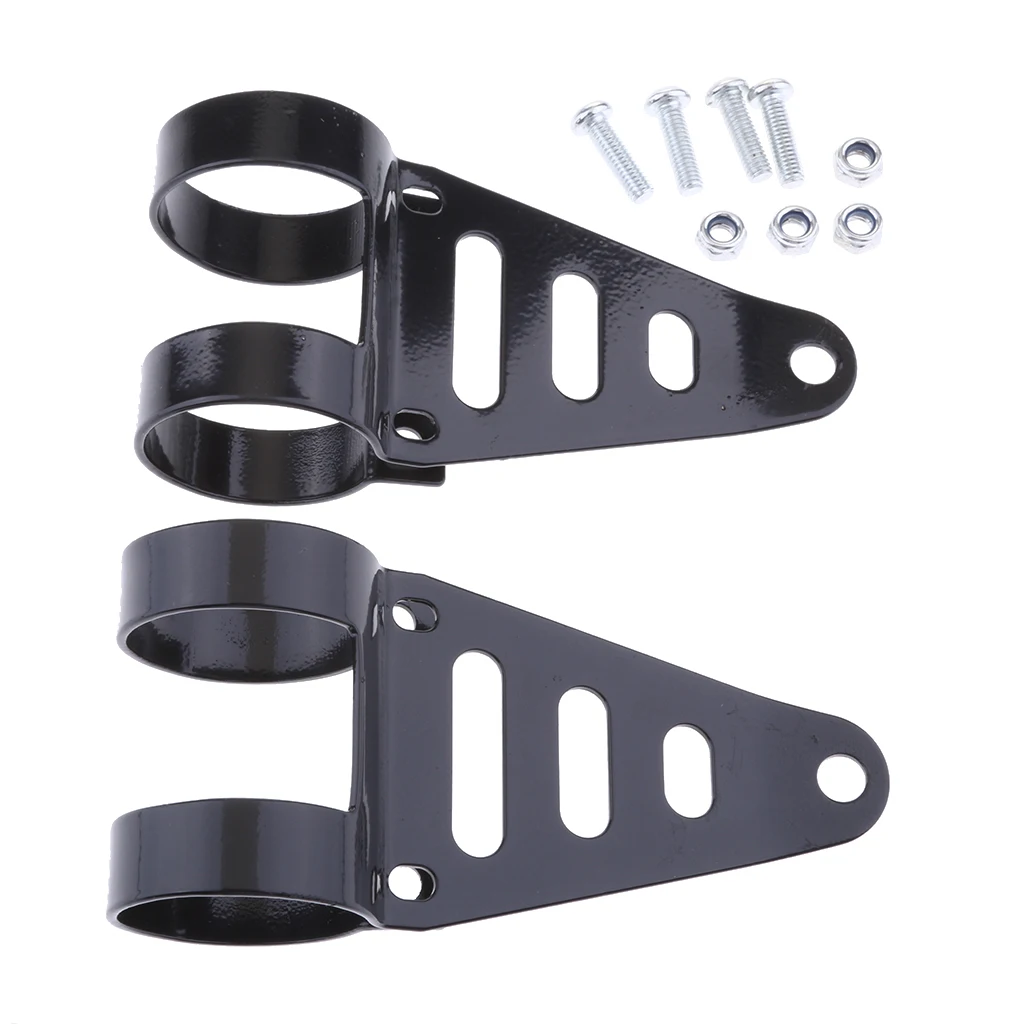 Universal Motorcycle Headlight Mount Brackets 41-43mm Fork Tube Mount Clamp Bracket Holder Adjustable Easy to Install 