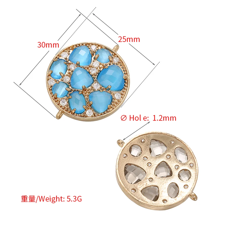 ZHUKOU 25x30 мм Высокое качество кристалл кулон разъем для женщин ожерелье браслет DIY ювелирные аксессуары фурнитура модель: VS393