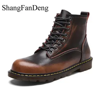 

Shoes High Quality Genuine leather Winter Men Boots Winter Waterproof Ankle Boots Martin Boots Outdoor Working Boots Men Shoes