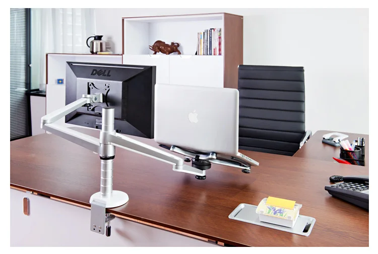 Área de Trabalho Suporte de Mesa Duplo de Montagem Braço de Suporte Titular plus Titular Multimídia Oa 7x Duplo Braço 25 Polegada Laptop Lcd Monior Full Motion Monitor - Image 3
