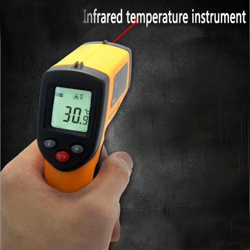 

1Pcs Non-Contact Laser LCD Display IR Infrared Digital C/F Selection Surface Temperature Thermometer For Industry Home Use