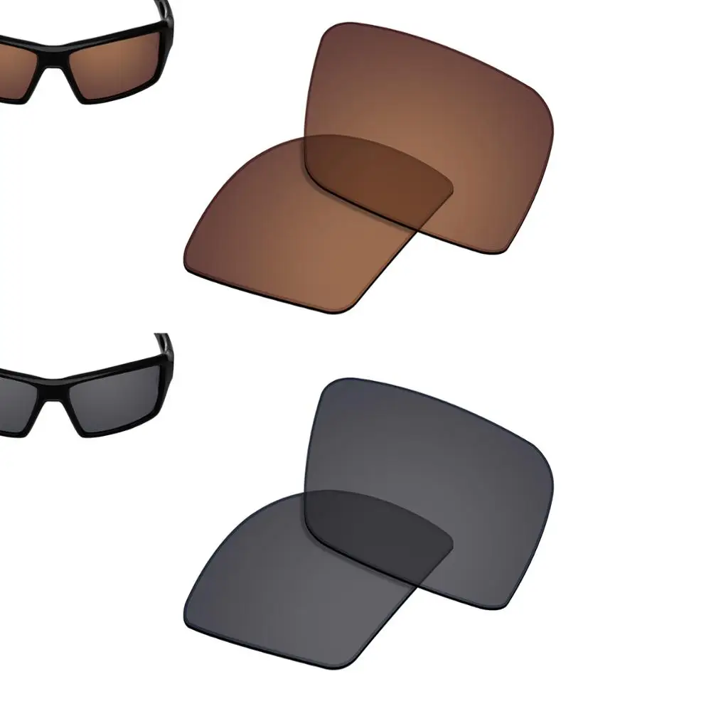 

SmartVLT 2 Pairs Polarized Sunglasses Replacement Lenses for Oakley Eyepatch 2-Earth Brown and Solid Black