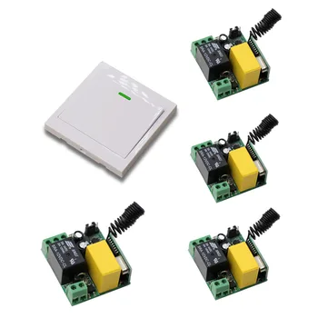 

AC 220V 1CH Remote Control Switch Relay Receiver + 86 Wall Panel Transmitter Home Room Stairway Light Lamp Bulb LED Switch