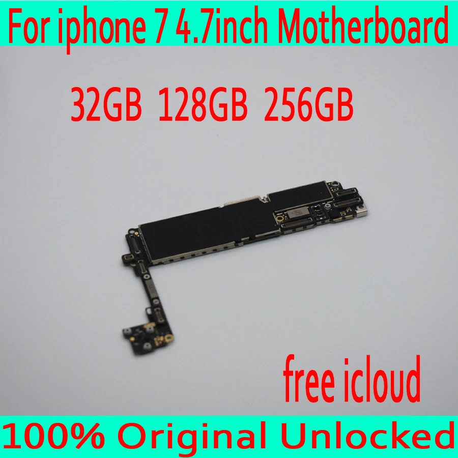 

without Touch ID for iphone 7 Motherboard+Full Chips,Original unlocked for iphone 7 Mainboard with Free iCloud,32GB 128GB 256GB