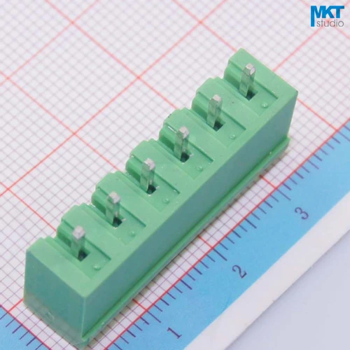 

100Pcs 6P 5.08mm Pitch Cover Sides Vertical Straight Pin Male Wire Terminal Block Connector