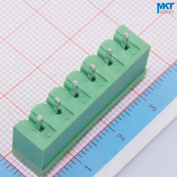 

100Pcs 6P 5.08mm Pitch Cover Sides Vertical Straight Pin Male Wire Terminal Block Connector