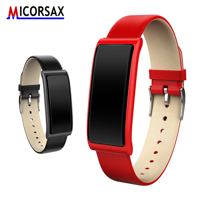 

Smart Bracelet Leather Wristbands Metal Borders Heart Rate Monitor Fitness Tracker Smart Band Blood Pressure Monitor Watch
