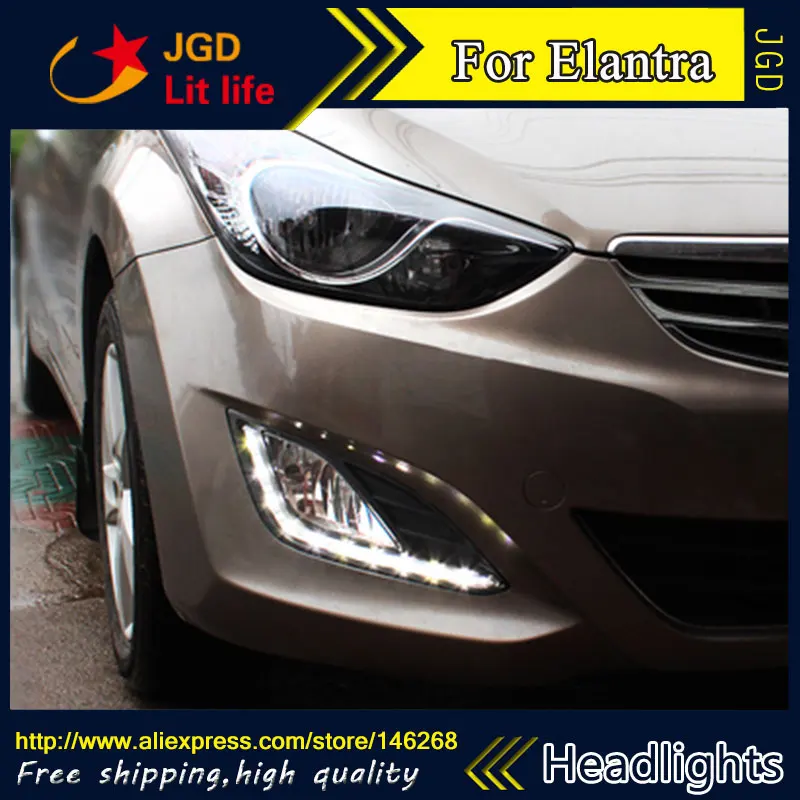 Free Shiping 12V 6000k LED DRL Daytime Running Light For Hyundai Avante 2012 2013 Fog Lamp