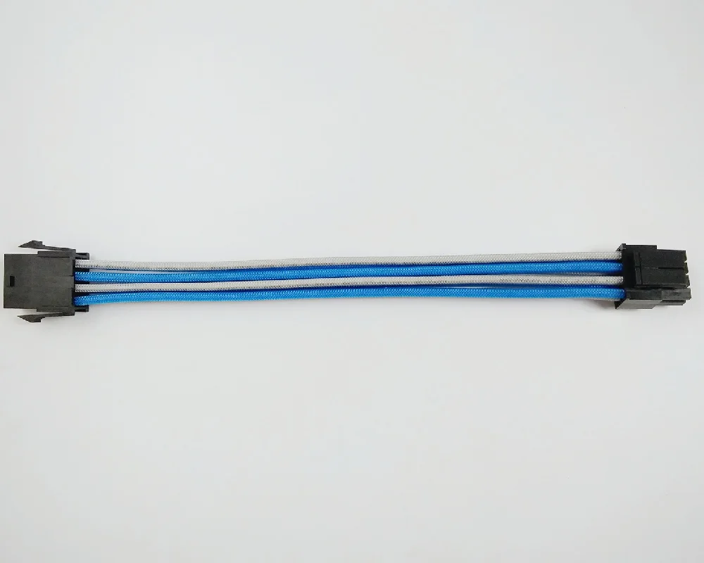 PCI-E_8pin_light_Blue_grey_sleeve_extension_cable_1