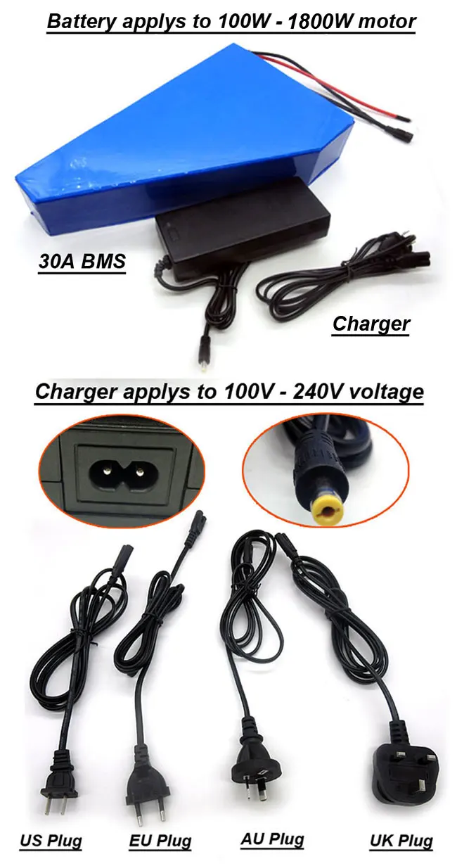 Best 60V 20Ah 1000W Electric Bike Battery E Scooter Battery Triangle Lithium Ion Battery Pack For Electric Bicycle Motor Bike No Tax 4