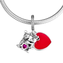 DIY Подходит для Pandora шармы браслеты мышь с Любовь бисер с смешанным цветом стерлингового серебра 925-ювелирные изделия